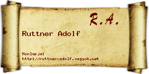 Ruttner Adolf névjegykártya
